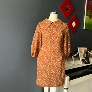 Balloon sleeves vintage floral dress size XS